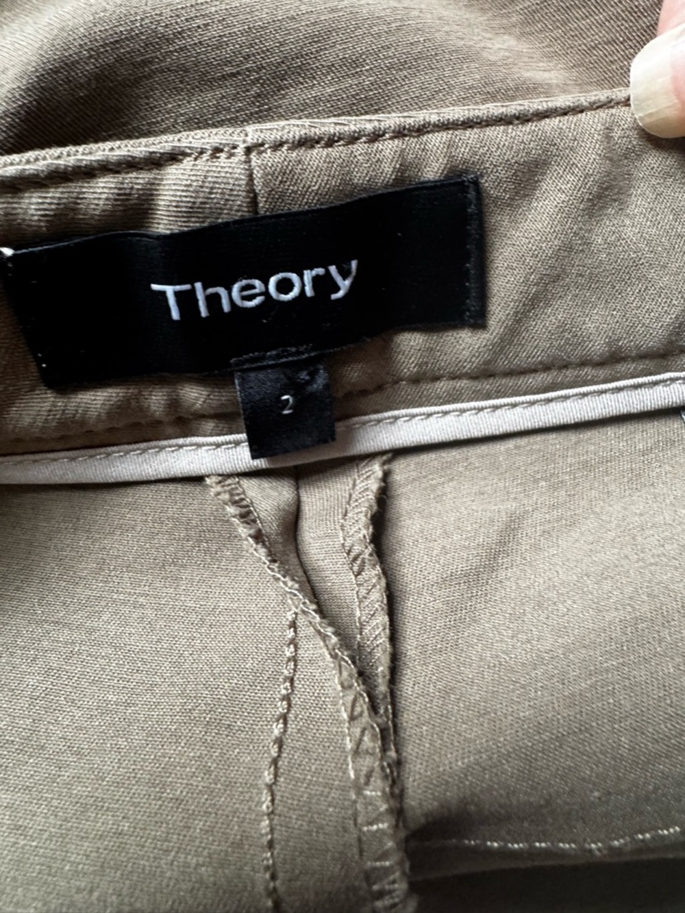 #112 🌷Theory Taupe Ankle Straight Leg Dress Pant | Size 2 - Picture 2 of 4